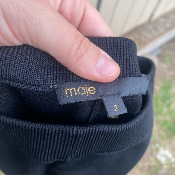 Maje Thick Knit Black Legging Tights Viscose Blend Size 2 - Picture 5 of 8